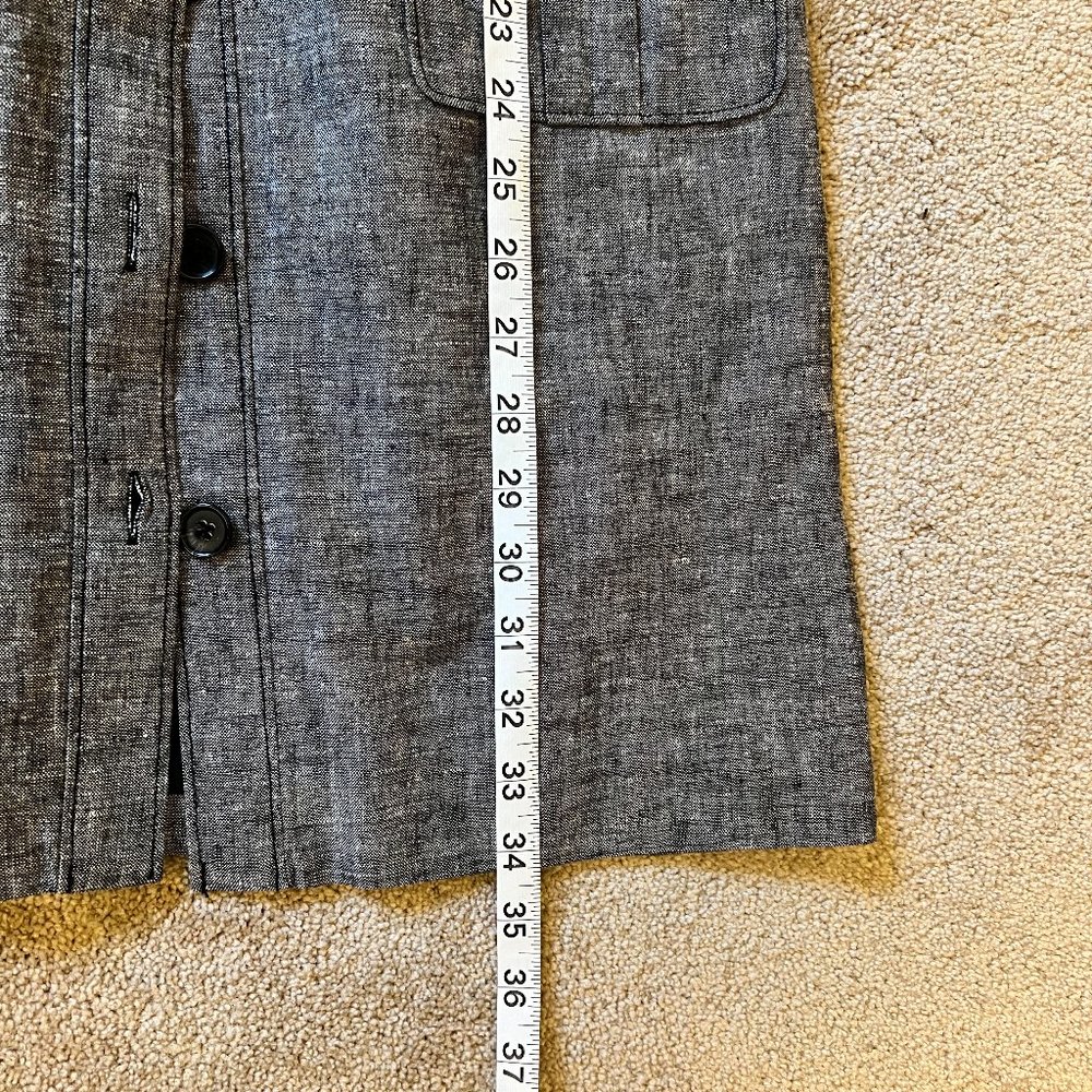 Ann Taylor Gray Short-Sleeve Belted Shirt Dress - Picture 7 of 9